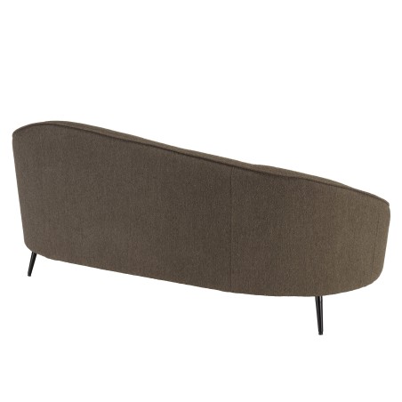 LEOPOLD - Bank 3 zits taupe bouclé stof gebogen rugleuning metalen poten LEOPOLD